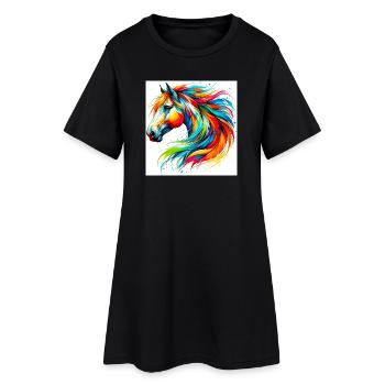 Horse - Women’s T-Shirt Dress - black - Front