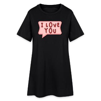 LIEBE. PAAR. ICH HABE GERADE GEHEIRATET. Junggesellinnenabschied. VALENTINSTAG. - Frauen T-Shirt-Kleid - Schwarz - Vorne