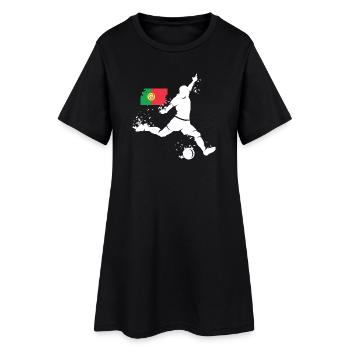 Fußball Spieler Explosion Portugal EM 2024 Symbol - Frauen T-Shirt-Kleid - Schwarz - Vorne