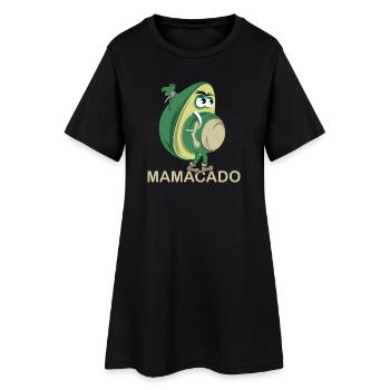 Mamacado avocado vegetable funny illustration icon - Women’s T-Shirt Dress - black - Front
