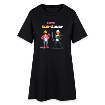 Canard Sucré - Aigre - Robe T-shirt Femme - noir - Devant