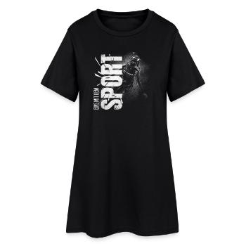 Eins mit dem Sport - Tauchen - Frauen T-Shirt-Kleid - Schwarz - Vorne