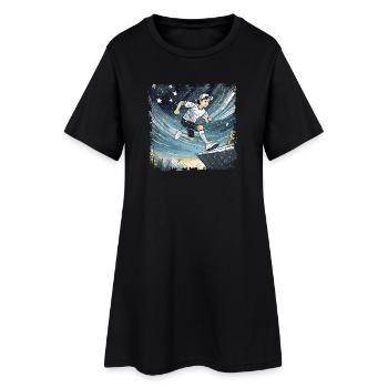 sporty boy comic - Women’s T-Shirt Dress - black - Front