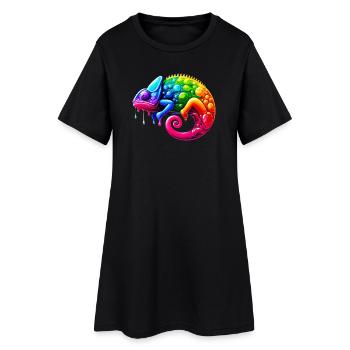 Caméléon - Robe T-shirt Femme - noir - Devant
