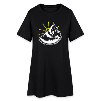 take me to the mountains, sport, outdoor, alpen - Women’s T-Shirt Dress - black - Front