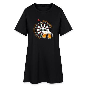 Darts & Bier - Das gönn ich mir - Frauen T-Shirt-Kleid - Schwarz - Vorne