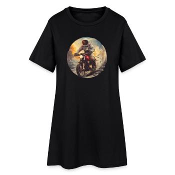 Un astronaute sur une moto - Robe T-shirt Femme - noir - Devant
