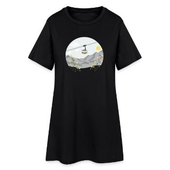 Montée en gondole - téléphérique - Robe T-shirt Femme - noir - Devant
