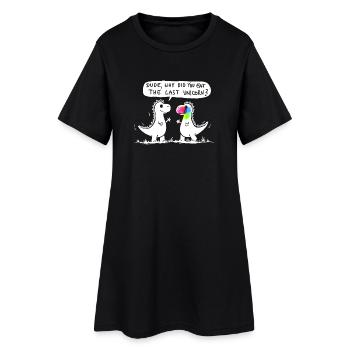 dino last unicorn lustig dinosaurier geschenk - Frauen T-Shirt-Kleid - Schwarz - Vorne