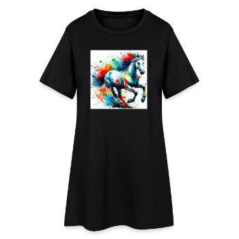 Cheval - Robe T-shirt Femme - noir - Devant