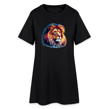 Lion - Robe T-shirt Femme - noir - Devant