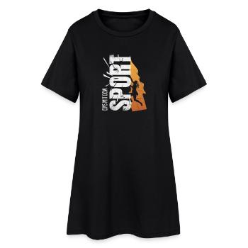 Eins mit dem Sport - Klettern - Frauen T-Shirt-Kleid - Schwarz - Vorne