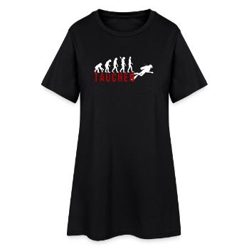 Ecolution Tauchen - Frauen T-Shirt-Kleid - Schwarz - Vorne