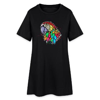 Animaux, Oiseau, Perroquet, Amoureux Des Oiseaux, Zoo, Tropical - Robe T-shirt Femme - noir - Devant