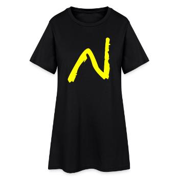 Buchstabe N - Frauen T-Shirt-Kleid - Schwarz - Vorne