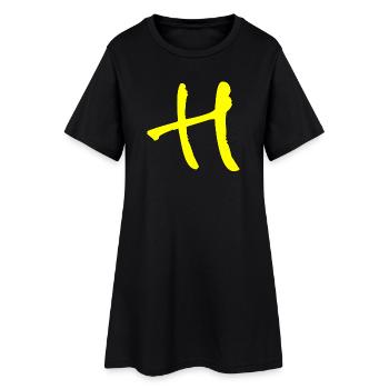 Buchstabe H - Frauen T-Shirt-Kleid - Schwarz - Vorne