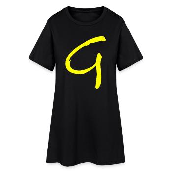 Buchstabe G - Frauen T-Shirt-Kleid - Schwarz - Vorne