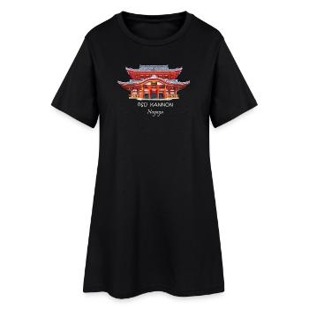 Nagoya, Japon, Temple Osu Kannon, Dessin - Robe T-shirt Femme - noir - Devant