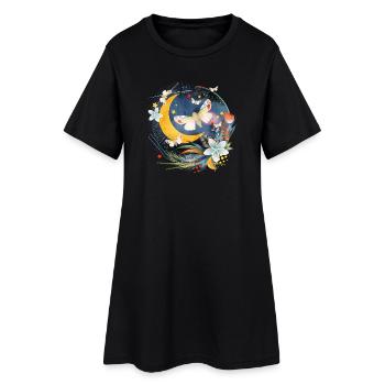 Papillons exotiques rares au clair de lune - Robe T-shirt Femme - noir - Devant