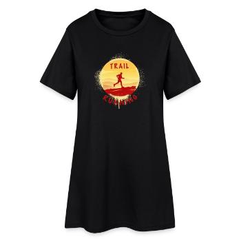 Trail Running - Frauen T-Shirt-Kleid - Schwarz - Vorne