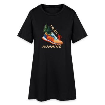 Trail Running - Frauen T-Shirt-Kleid - Schwarz - Vorne