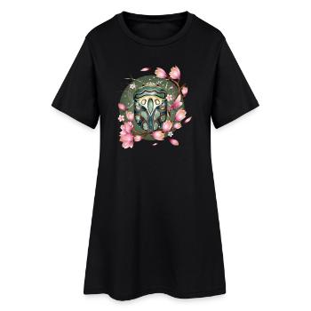 exotique africain effrayant crawly avec des magnolias - Robe T-shirt Femme - noir - Devant