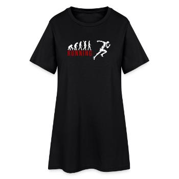 Evolution Running - Frauen T-Shirt-Kleid - Schwarz - Vorne