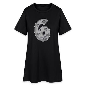 Numéro 6 Numéro Lune de l’espace - Robe T-shirt Femme - noir - Devant