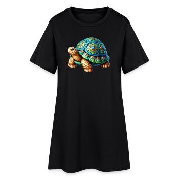 Tortue - Robe T-shirt Femme - noir - Devant