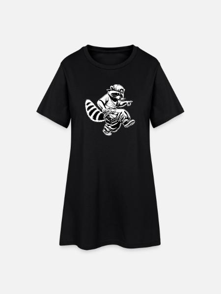 Hiphop Raccoon - Women’s T-Shirt Dress - black