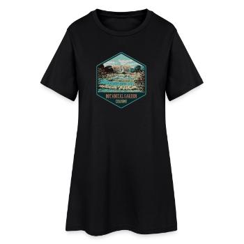 Blick auf den Botanischen Garten Köln - Frauen T-Shirt-Kleid - Schwarz - Vorne