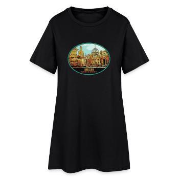 Dresde Historique : Charme captivant du centre - Robe T-shirt Femme - noir - Devant
