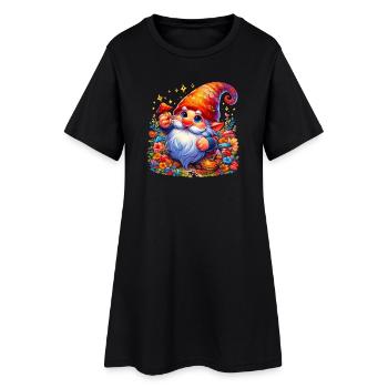 Elfe gobelin gnome - Robe T-shirt Femme - noir - Devant