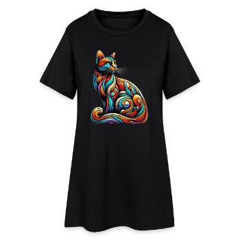 Cat - Women’s T-Shirt Dress - black - Front