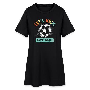 Fußball Team EM lustige Sprüche bunte Farben icon - Frauen T-Shirt-Kleid - Schwarz - Vorne