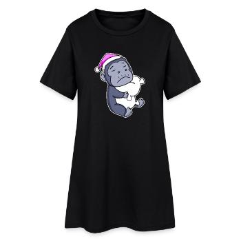 Gorille Fatigué Dormir Fille Endormie - Robe T-shirt Femme - noir - Devant