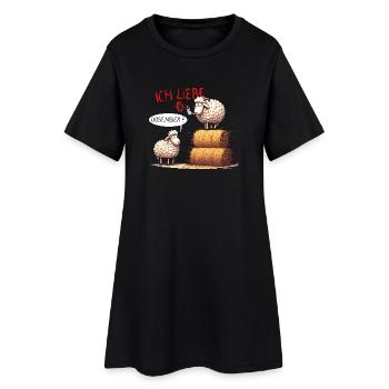ich liebe dosenbier schafe bier lustig wortspiel - Frauen T-Shirt-Kleid - Schwarz - Vorne