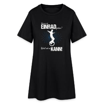 Einrad fahren - Frauen T-Shirt-Kleid - Schwarz - Vorne