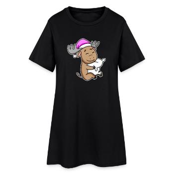 orignal fatigué endormi fille endormie - Robe T-shirt Femme - noir - Devant