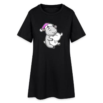 Chèvre Fatiguée Dormir Fille Endormie - Robe T-shirt Femme - noir - Devant