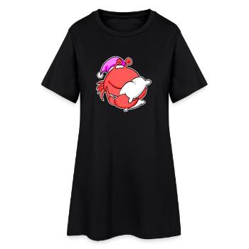 Crabe Fatigué Dormir Dehors Fille Endormie - Robe T-shirt Femme - noir - Devant