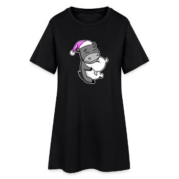Cul Fatigué Dormir Fille Endormie - Robe T-shirt Femme - noir - Devant