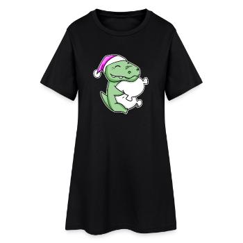 Crocodile Fatigué Dormir Fille Endormie - Robe T-shirt Femme - noir - Devant