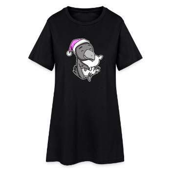 Corbeau Fatigué Endormi Fille Endormie - Robe T-shirt Femme - noir - Devant