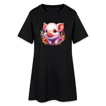 Porcelet porcelet - Robe T-shirt Femme - noir - Devant
