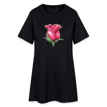 Illustration de rose rose scintillante - Robe T-shirt Femme - noir - Devant