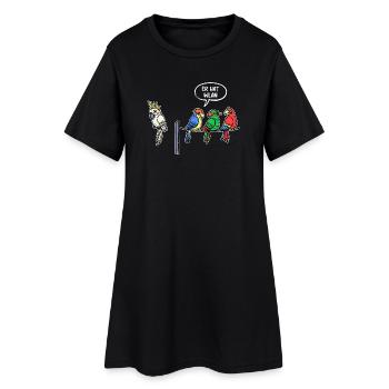 Animaux Jungle Oiseaux Déclaration Perroquet Zoo Animaux - Robe T-shirt Femme - noir - Devant