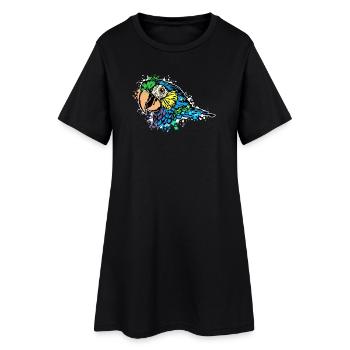 Papagei Vogel Tier Zoo Vogelliebhaber Afrika - Frauen T-Shirt-Kleid - Schwarz - Vorne