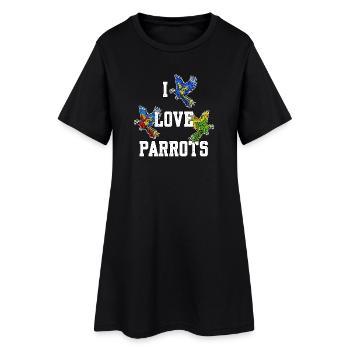 Tier Statement Tierliebhaber Papagei Vögel Zoo - Frauen T-Shirt-Kleid - Schwarz - Vorne