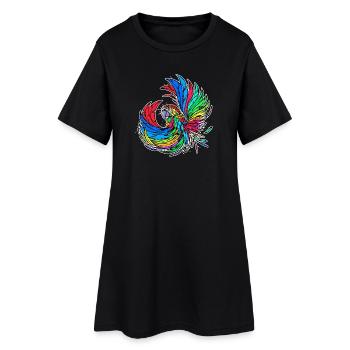 Animal, Bird, Parrot, Animal Lover, Pet, Zoo Animals - Women’s T-Shirt Dress - black - Front